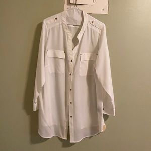 White 3/4 sleeve blouse